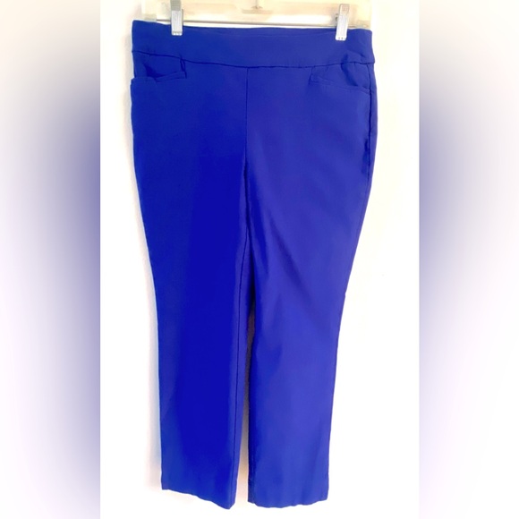 Chico’s crop cobalt blue pull on adorable size 0 pants EUC - Picture 2 of 9